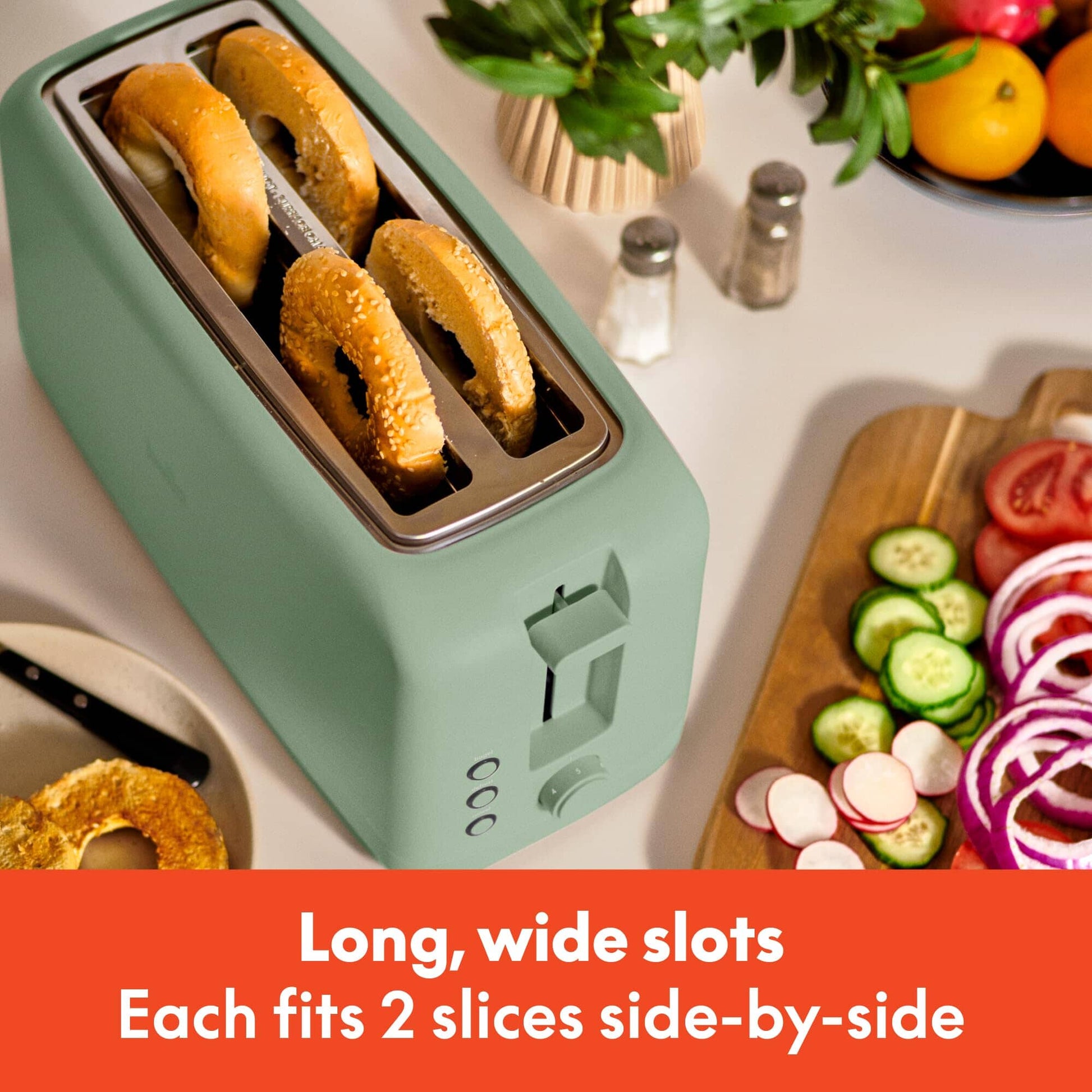 bella 2 Slice Slim Toaster, Fits-anywhere™ Kitchenware, 6 Setting Shade Control with Reheat & Cancel Buttons, Fits sourdough, 10” Long Slot, Anti Jam & Auto Shutoff, 900 Watt, Oatmilk JAS-3 