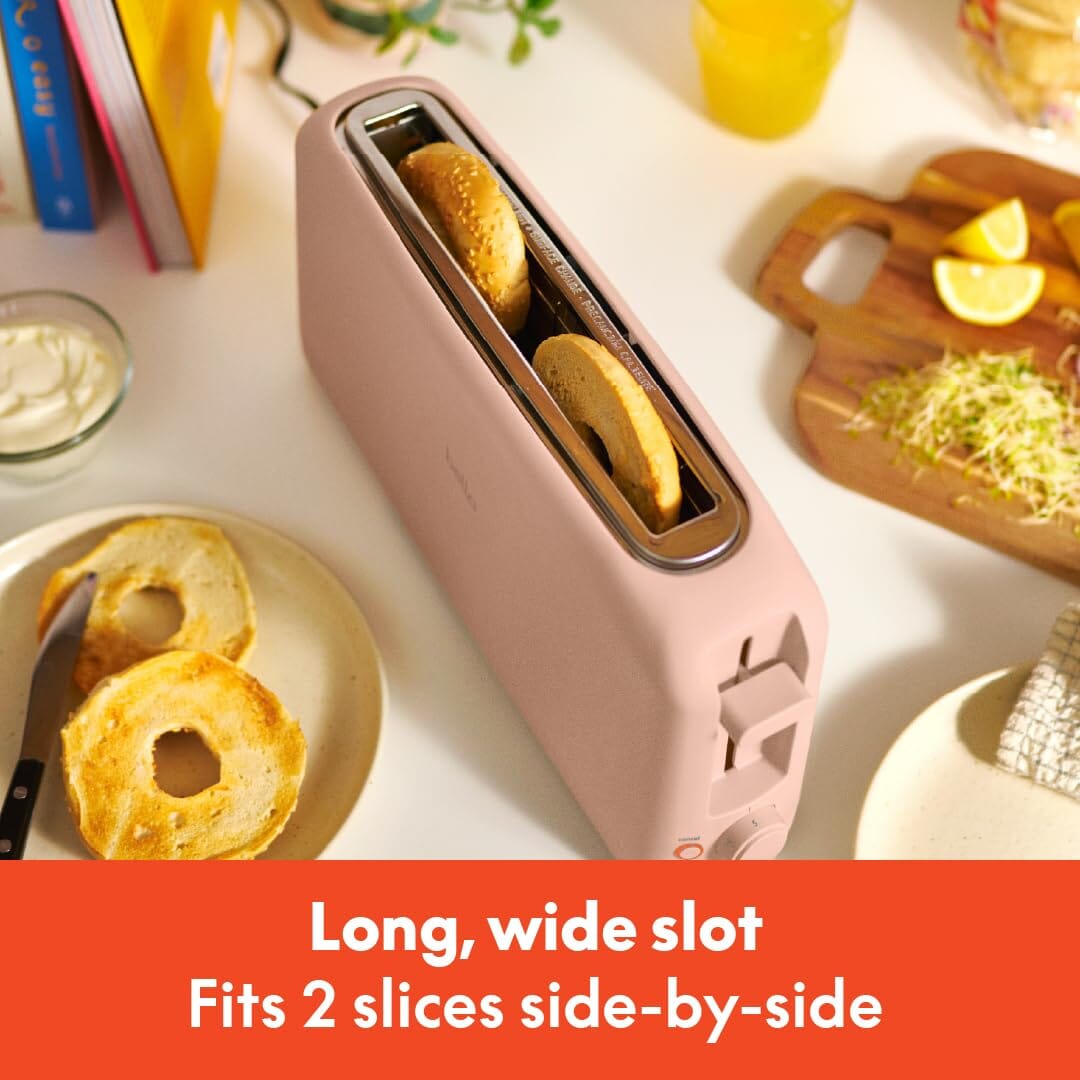 bella 2 Slice Slim Toaster, Fits-anywhere™ Kitchenware, 6 Setting Shade Control with Reheat & Cancel Buttons, Fits sourdough, 10” Long Slot, Anti Jam & Auto Shutoff, 900 Watt, Oatmilk JAS-3 
