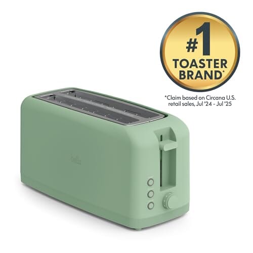 bella 2 Slice Slim Toaster, Fits-anywhere™ Kitchenware, 6 Setting Shade Control with Reheat & Cancel Buttons, Fits sourdough, 10” Long Slot, Anti Jam & Auto Shutoff, 900 Watt, Oatmilk JAS-3 