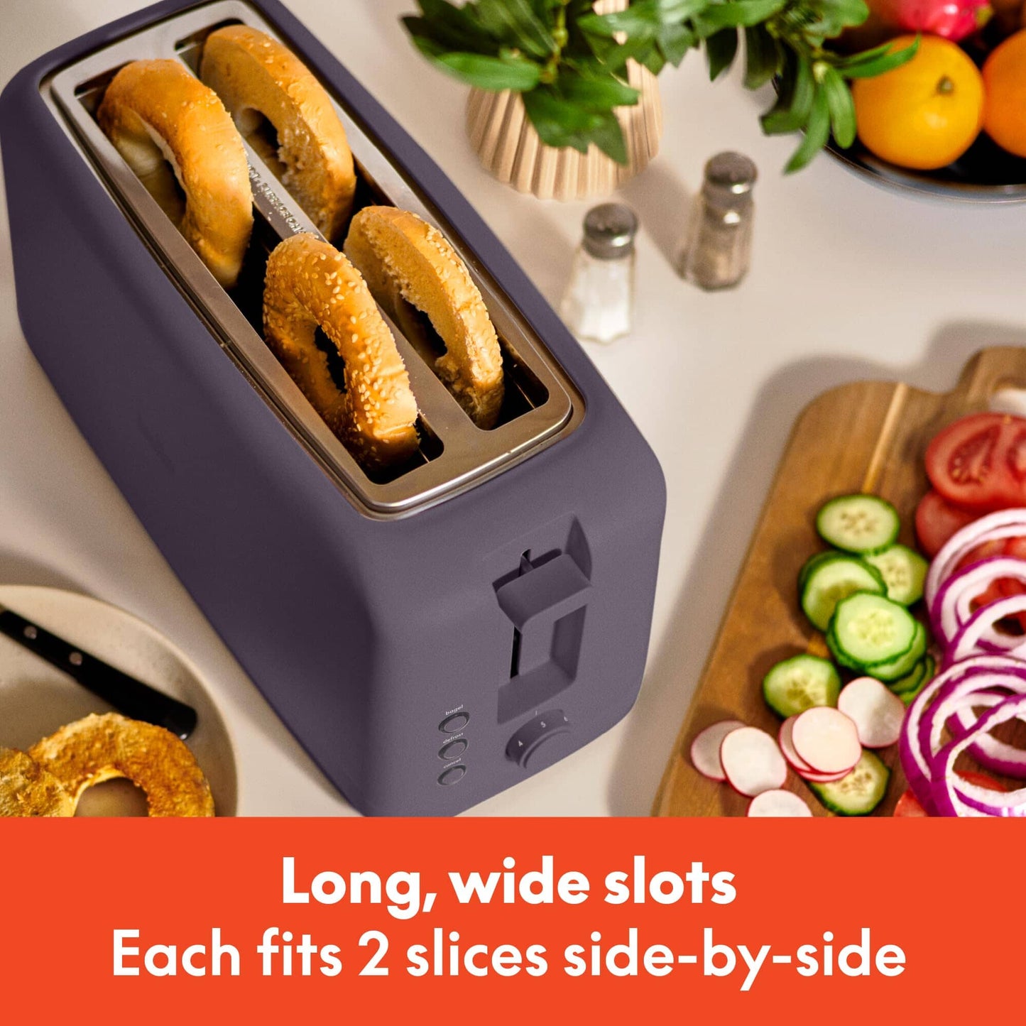 bella 2 Slice Slim Toaster, Fits-anywhere™ Kitchenware, 6 Setting Shade Control with Reheat & Cancel Buttons, Fits sourdough, 10” Long Slot, Anti Jam & Auto Shutoff, 900 Watt, Oatmilk JAS-3 