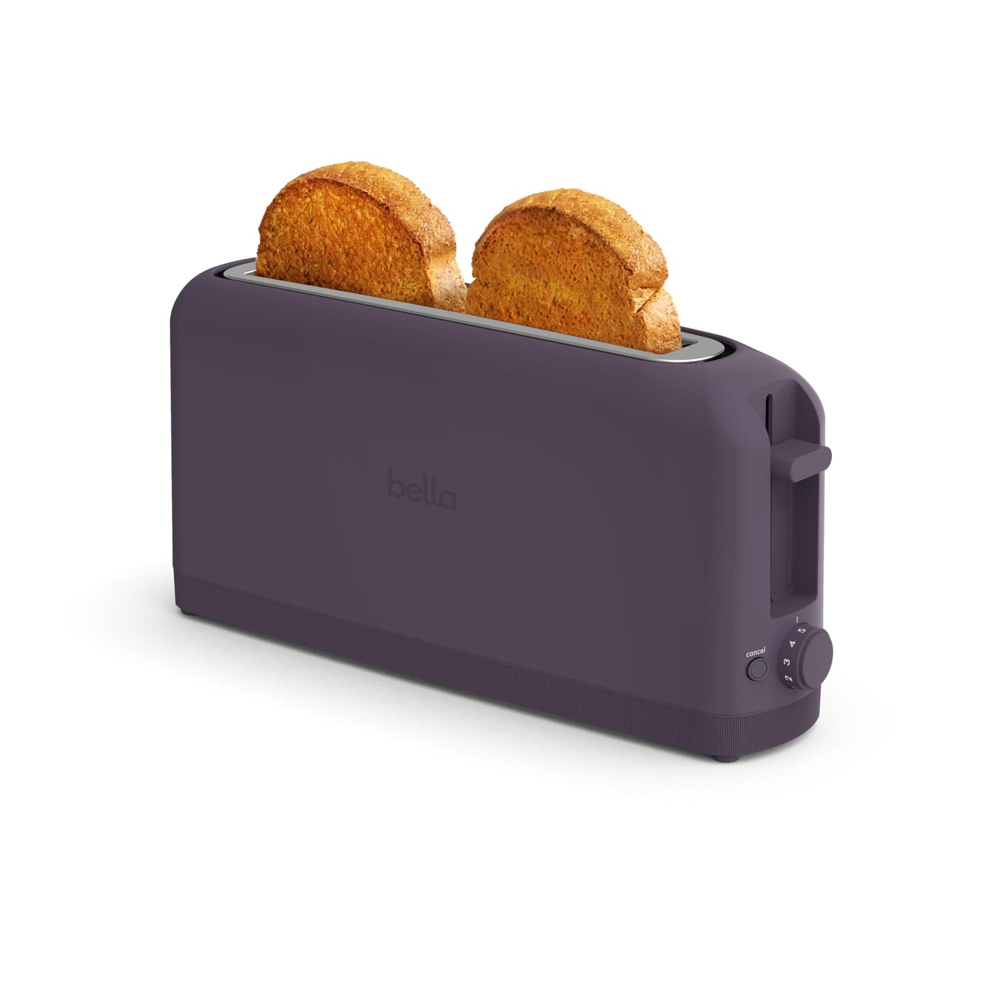bella 2 Slice Slim Toaster, Fits-anywhere™ Kitchenware, 6 Setting Shade Control with Reheat & Cancel Buttons, Fits sourdough, 10” Long Slot, Anti Jam & Auto Shutoff, 900 Watt, Oatmilk JAS-3 2 Slice Plum 