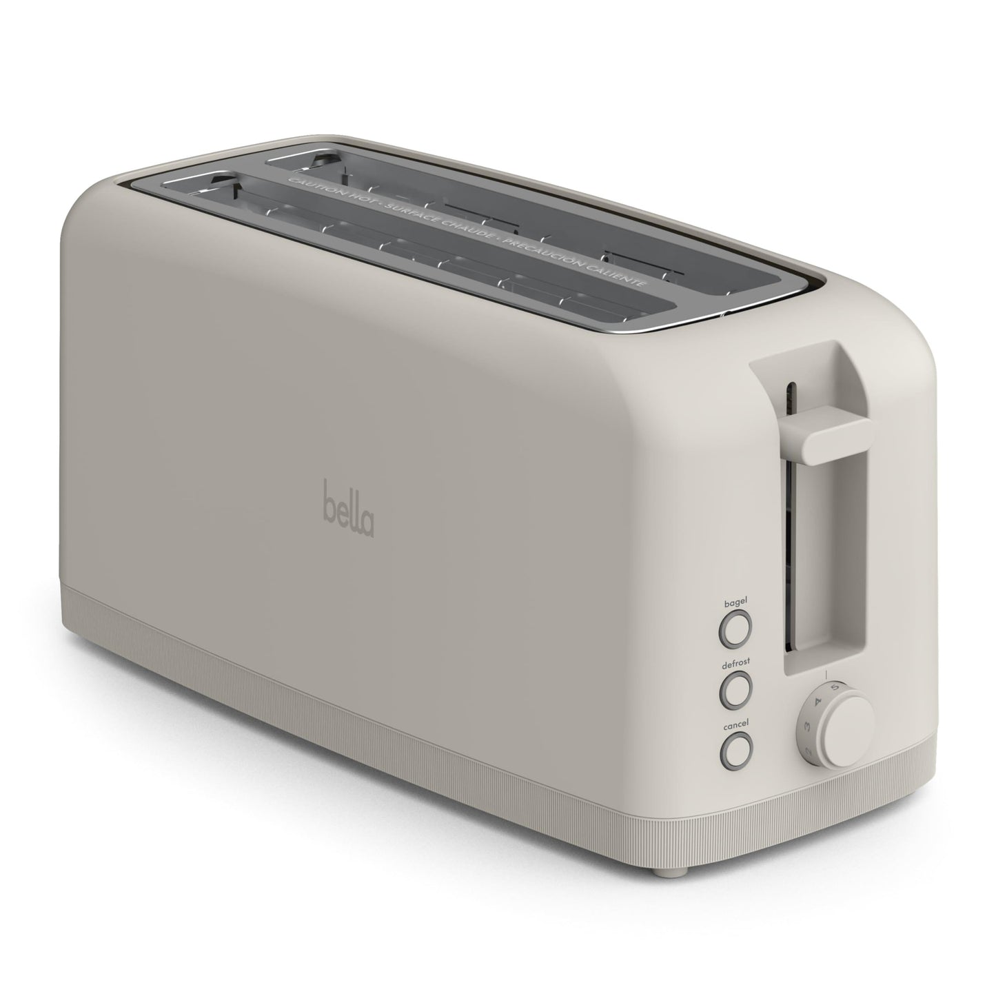bella 2 Slice Slim Toaster, Fits-anywhere™ Kitchenware, 6 Setting Shade Control with Reheat & Cancel Buttons, Fits sourdough, 10” Long Slot, Anti Jam & Auto Shutoff, 900 Watt, Oatmilk JAS-3 4 Slice Oatmilk 
