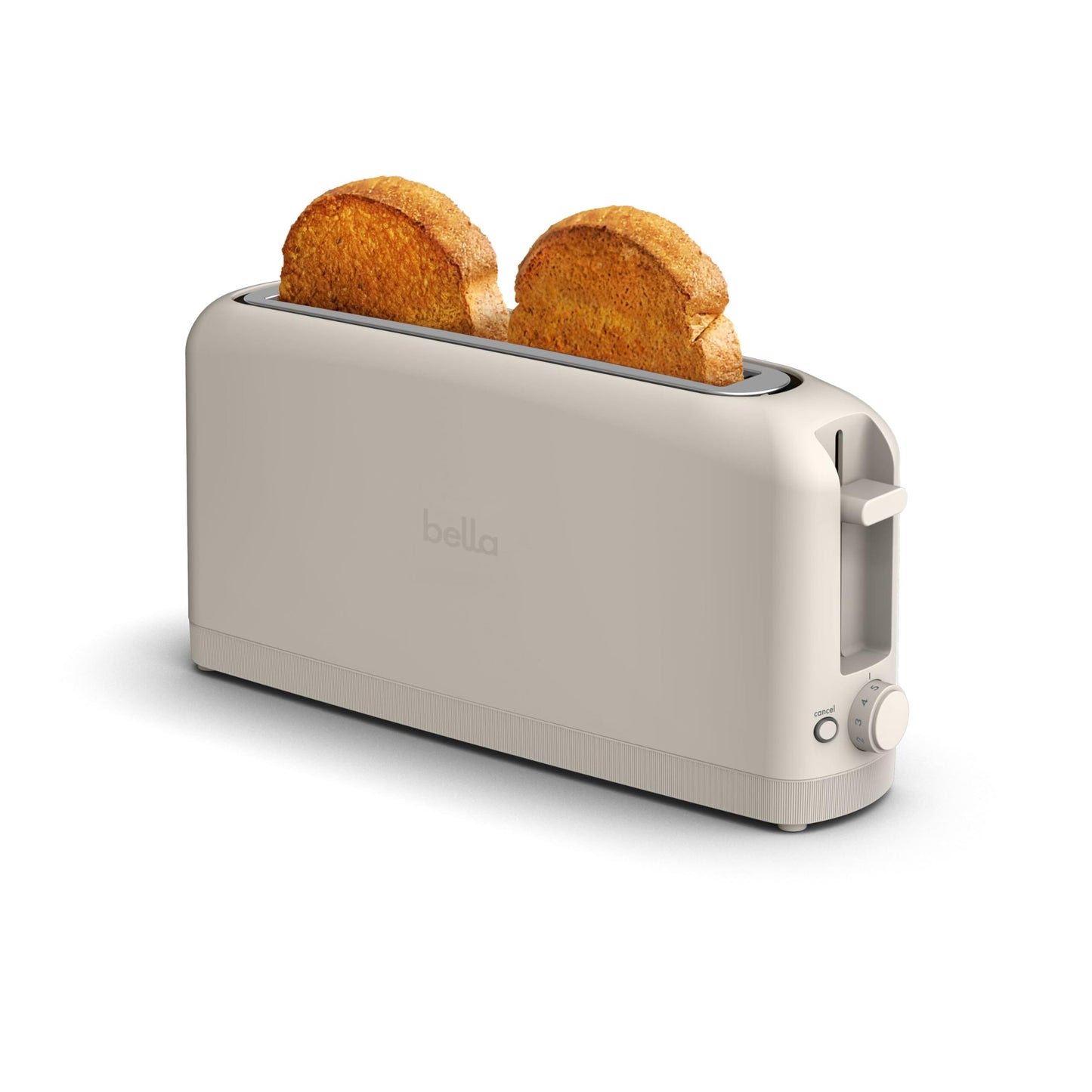 bella 2 Slice Slim Toaster, Fits-anywhere™ Kitchenware, 6 Setting Shade Control with Reheat & Cancel Buttons, Fits sourdough, 10” Long Slot, Anti Jam & Auto Shutoff, 900 Watt, Oatmilk JAS-3 