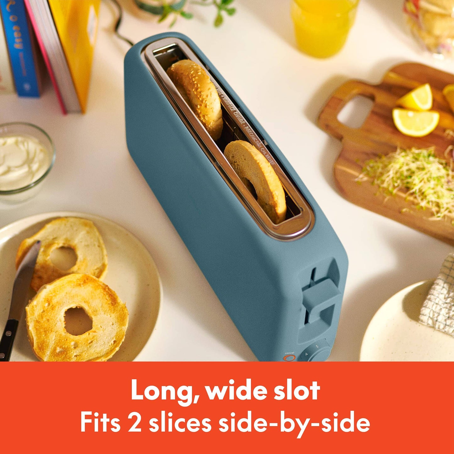 bella 2 Slice Slim Toaster, Fits-anywhere™ Kitchenware, 6 Setting Shade Control with Reheat & Cancel Buttons, Fits sourdough, 10” Long Slot, Anti Jam & Auto Shutoff, 900 Watt, Oatmilk JAS-3 