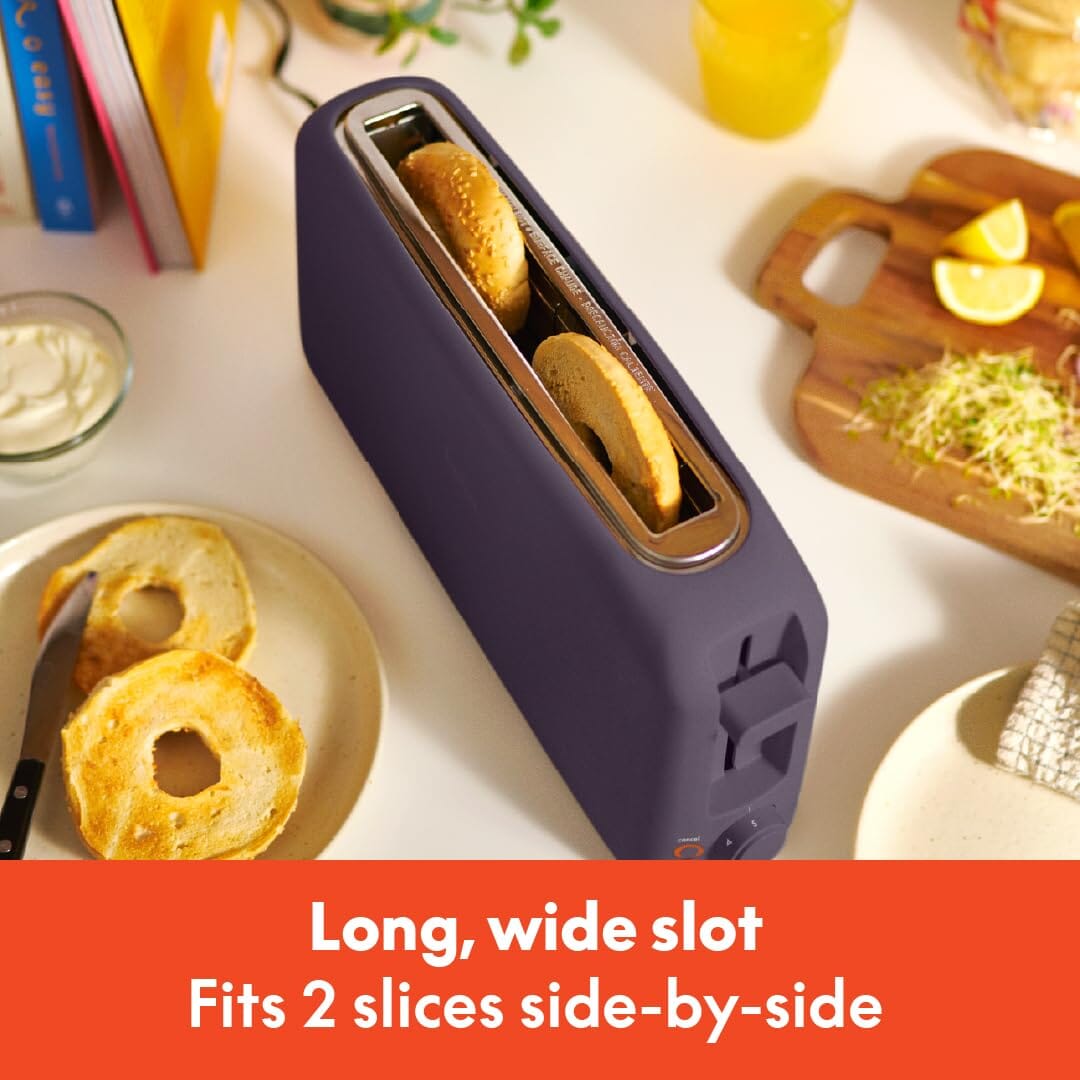 bella 2 Slice Slim Toaster, Fits-anywhere™ Kitchenware, 6 Setting Shade Control with Reheat & Cancel Buttons, Fits sourdough, 10” Long Slot, Anti Jam & Auto Shutoff, 900 Watt, Oatmilk JAS-3 