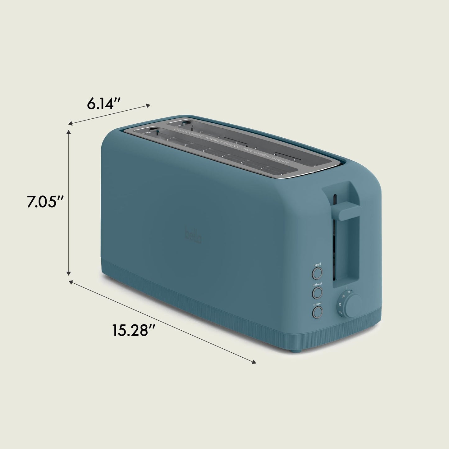 bella 2 Slice Slim Toaster, Fits-anywhere™ Kitchenware, 6 Setting Shade Control with Reheat & Cancel Buttons, Fits sourdough, 10” Long Slot, Anti Jam & Auto Shutoff, 900 Watt, Oatmilk JAS-3 