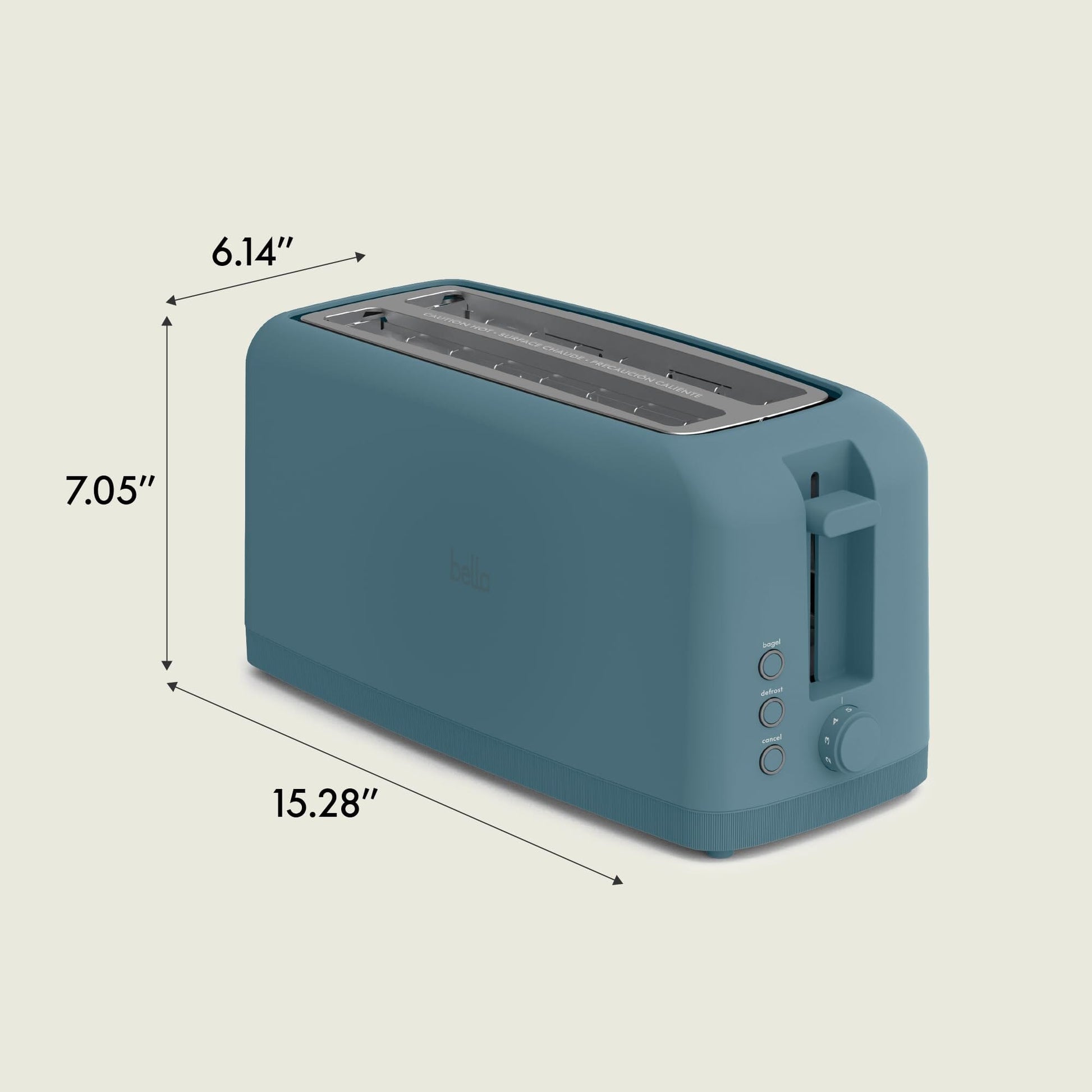 bella 2 Slice Slim Toaster, Fits-anywhere™ Kitchenware, 6 Setting Shade Control with Reheat & Cancel Buttons, Fits sourdough, 10” Long Slot, Anti Jam & Auto Shutoff, 900 Watt, Oatmilk JAS-3 
