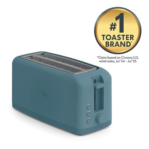 bella 2 Slice Slim Toaster, Fits-anywhere™ Kitchenware, 6 Setting Shade Control with Reheat & Cancel Buttons, Fits sourdough, 10” Long Slot, Anti Jam & Auto Shutoff, 900 Watt, Oatmilk JAS-3 