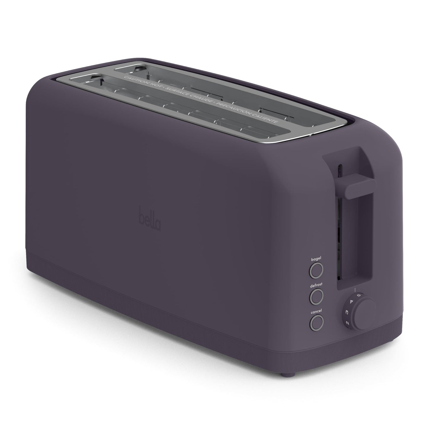 bella 2 Slice Slim Toaster, Fits-anywhere™ Kitchenware, 6 Setting Shade Control with Reheat & Cancel Buttons, Fits sourdough, 10” Long Slot, Anti Jam & Auto Shutoff, 900 Watt, Oatmilk JAS-3 4 Slice Plum 