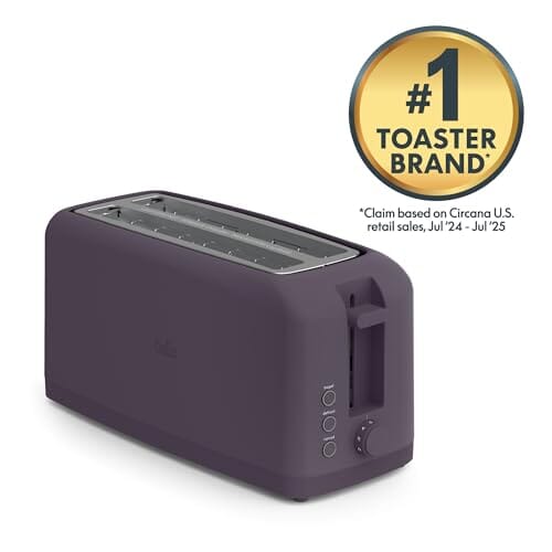 bella 2 Slice Slim Toaster, Fits-anywhere™ Kitchenware, 6 Setting Shade Control with Reheat & Cancel Buttons, Fits sourdough, 10” Long Slot, Anti Jam & Auto Shutoff, 900 Watt, Oatmilk JAS-3 