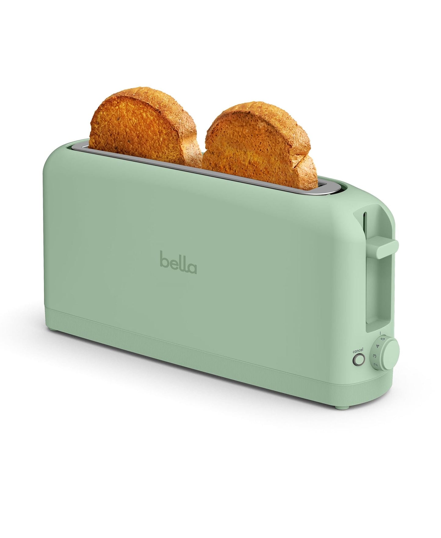 bella 2 Slice Slim Toaster, Fits-anywhere™ Kitchenware, 6 Setting Shade Control with Reheat & Cancel Buttons, Fits sourdough, 10” Long Slot, Anti Jam & Auto Shutoff, 900 Watt, Oatmilk JAS-3 2 Slice Seaglass 