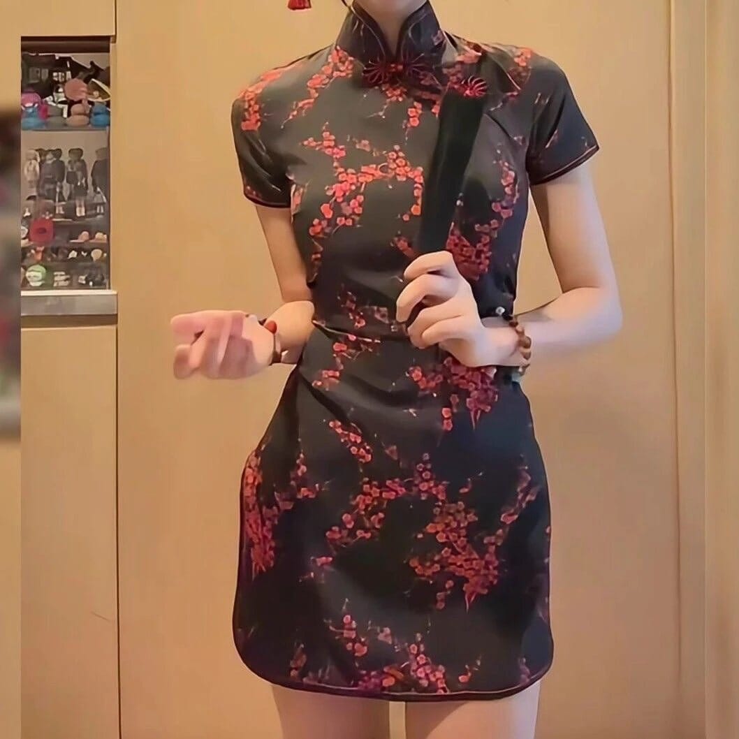 Chinese Little Cook Lolita Japanese Style Lolita Maid Apron Cos Suit New Chinoiserie Cheongsam Dress Suit JAS-3 