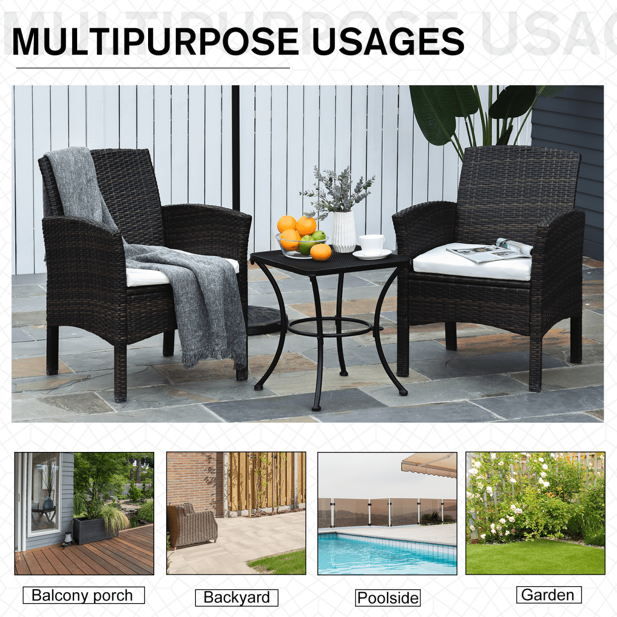 Outsunny 45cm Square Metal Outdoor Patio Bistro Table Coffee Desk Black Outsunny 