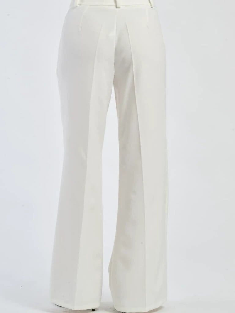 Pink Polyester Wide Leg Pants With Elastic Waist For Women Comfortable Chic Style JAS-3 