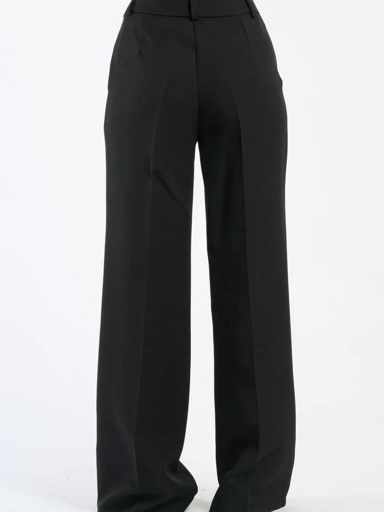 Pink Polyester Wide Leg Pants With Elastic Waist For Women Comfortable Chic Style JAS-3 