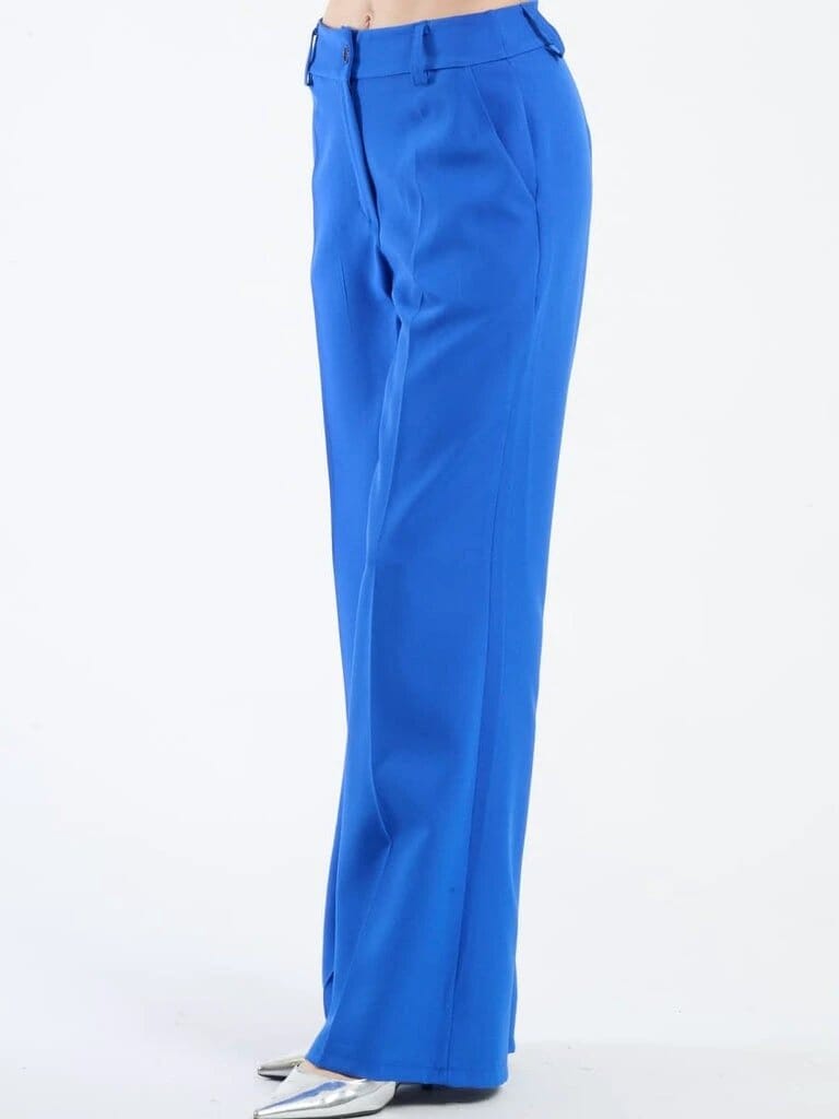 Pink Polyester Wide Leg Pants With Elastic Waist For Women Comfortable Chic Style JAS-3 