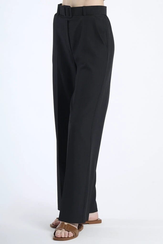 Premium White Stretch Wide-Leg Pants For Women, Durable Polyester Elastane Fabric, All-Day Comfort JAS-3 