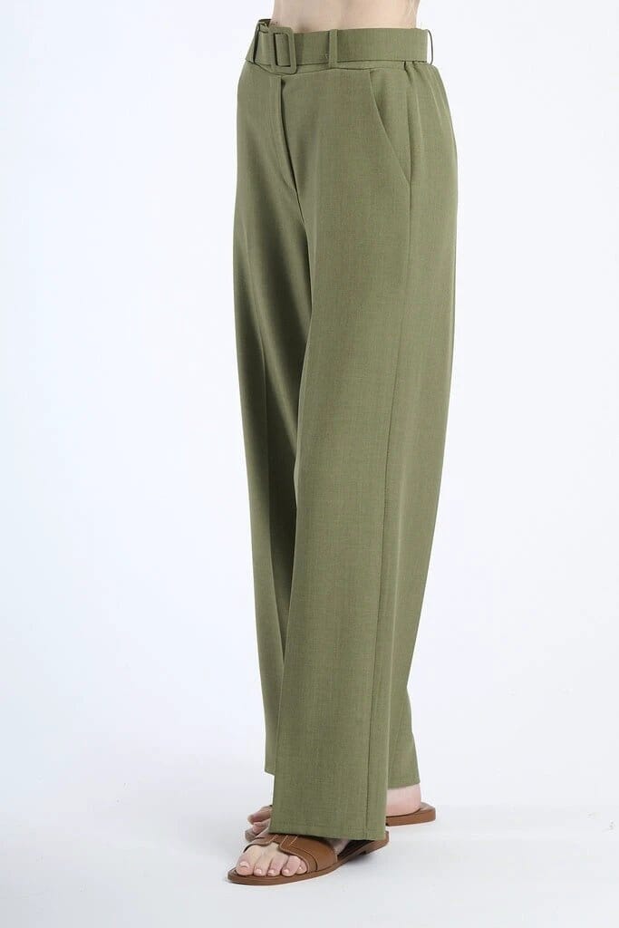 Premium White Stretch Wide-Leg Pants For Women, Durable Polyester Elastane Fabric, All-Day Comfort JAS-3 