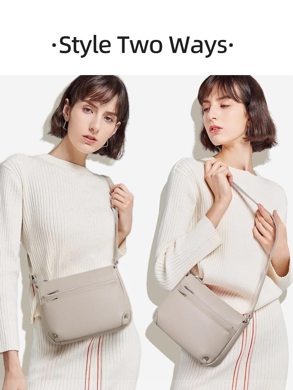 WESTBRONCO Crossbody Bags for Women, Medium Size Shoulder Handbags, Satchel Purse with Multi Zipper Pocket JAS-3 