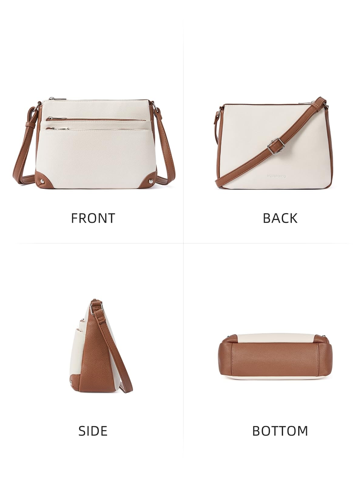 WESTBRONCO Crossbody Bags for Women, Medium Size Shoulder Handbags, Satchel Purse with Multi Zipper Pocket JAS-3 