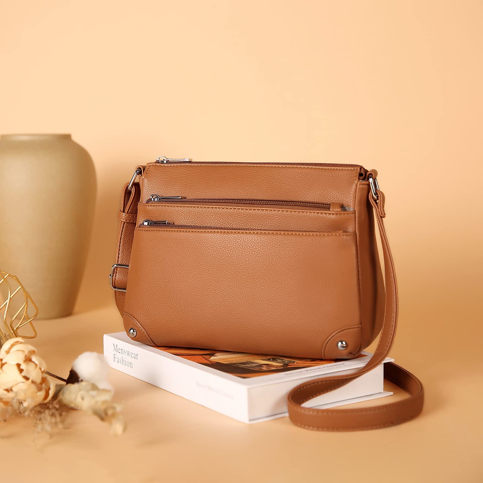 WESTBRONCO Crossbody Bags for Women, Medium Size Shoulder Handbags, Satchel Purse with Multi Zipper Pocket JAS-3 