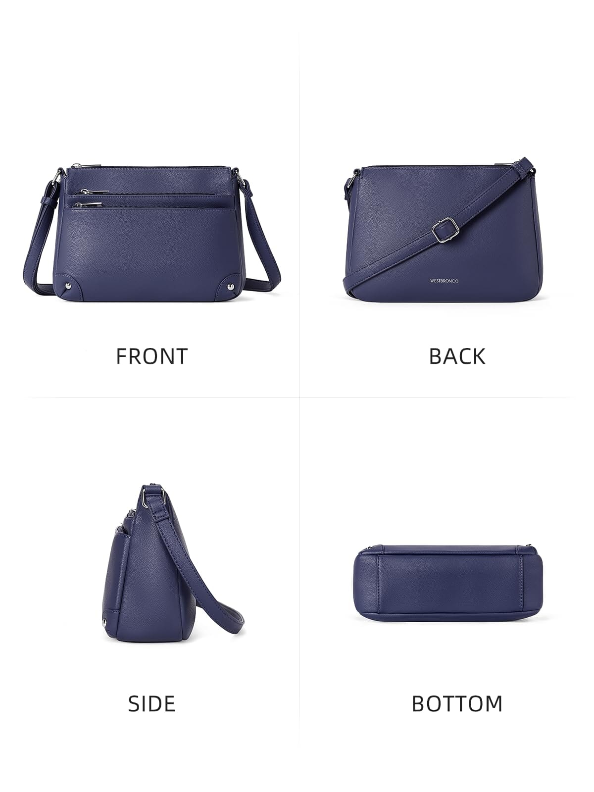 WESTBRONCO Crossbody Bags for Women, Medium Size Shoulder Handbags, Satchel Purse with Multi Zipper Pocket JAS-3 