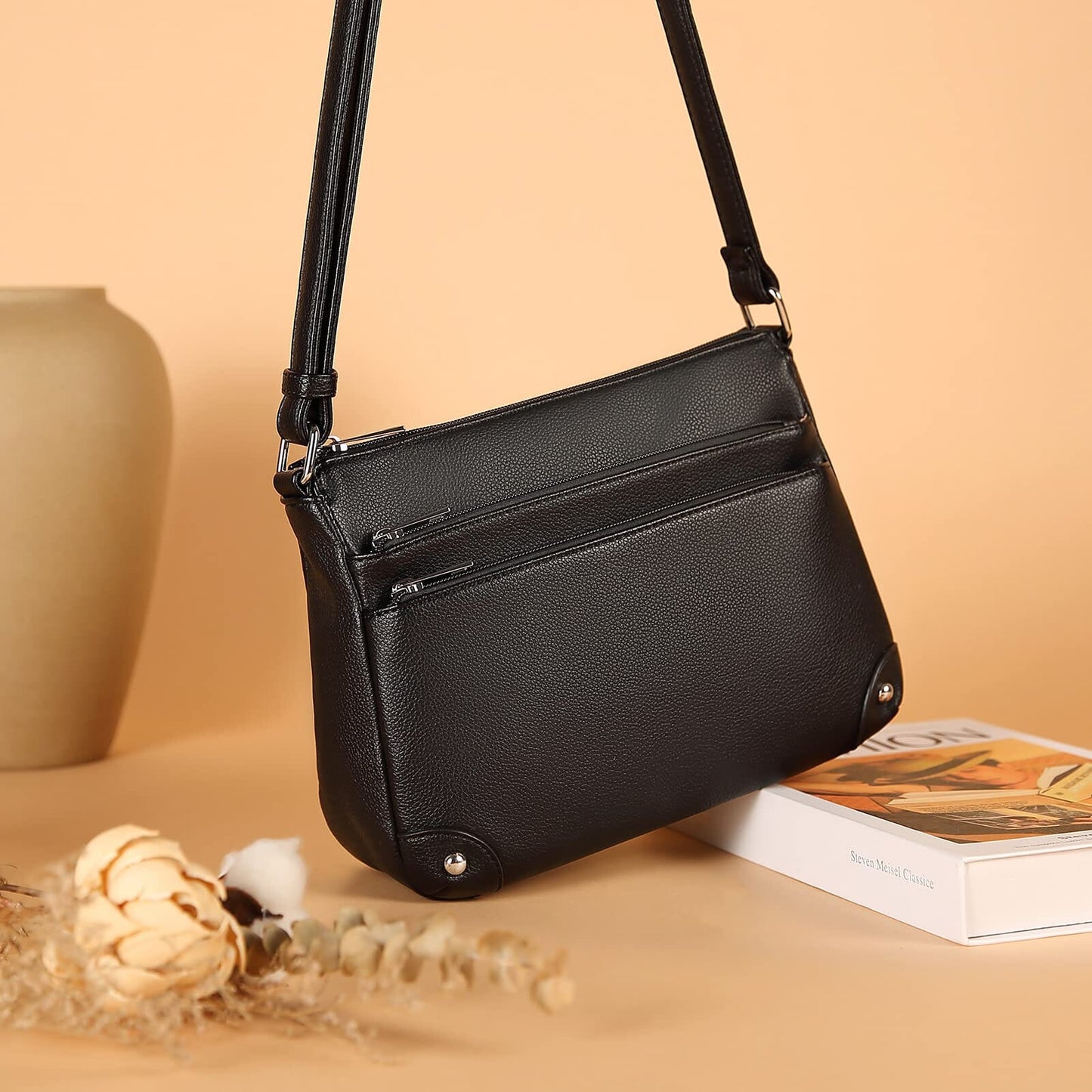 WESTBRONCO Crossbody Bags for Women, Medium Size Shoulder Handbags, Satchel Purse with Multi Zipper Pocket JAS-3 