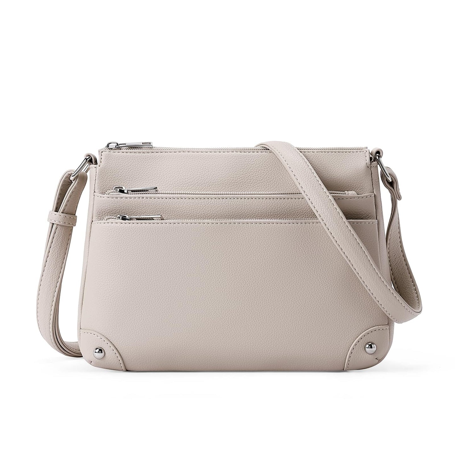 WESTBRONCO Crossbody Bags for Women, Medium Size Shoulder Handbags, Satchel Purse with Multi Zipper Pocket JAS-3 Grey 