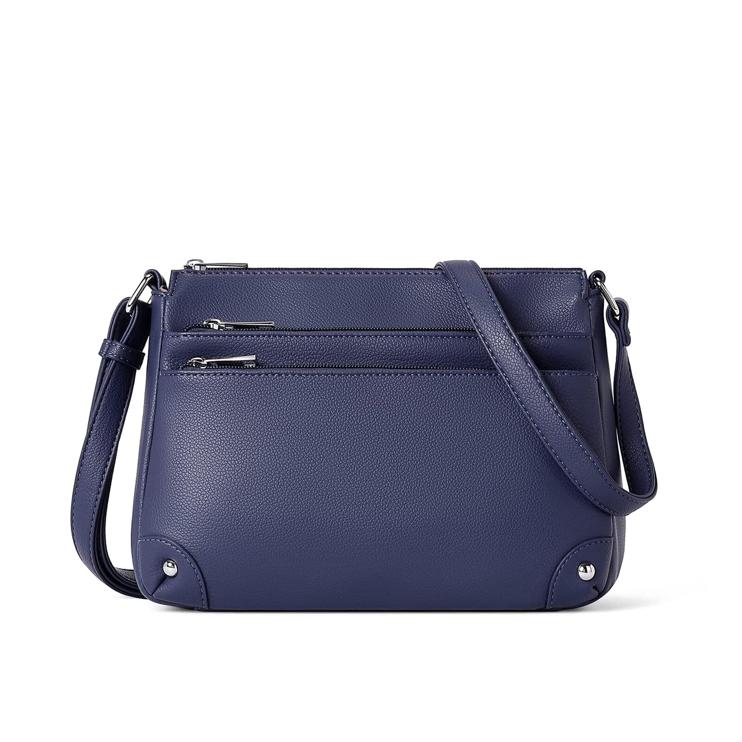 WESTBRONCO Crossbody Bags for Women, Medium Size Shoulder Handbags, Satchel Purse with Multi Zipper Pocket JAS-3 Navy Blue 