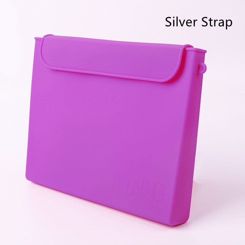 Women's Casual Silicone Large Capacity Cosmetic Organizer JAS-3 Purple / Silver Strap 
