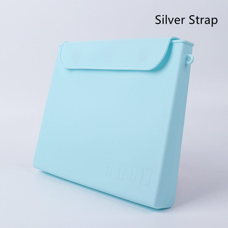 Women's Casual Silicone Large Capacity Cosmetic Organizer JAS-3 Sky Blue / Silver Strap 